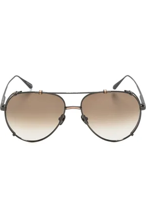 Linda Farrow Lentes de sol con armazón estilo piloto y micas oscuras