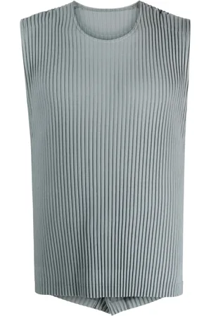 Issey Miyake Camiseta de canalé con botones