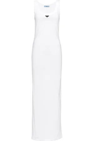 Prada Vestido sin mangas con placa del logo