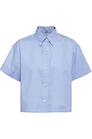 Prada Camisa oxford con logo bordado