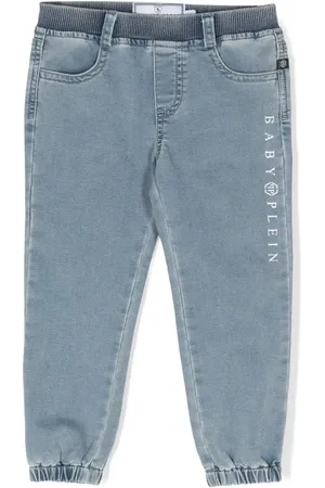 Philipp Plein Jeans de canalé con logo estampado
