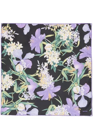 Tom Ford Hombre Pajaritas - Floral-print silk pocket square