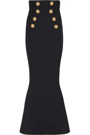 Balmain Falda estilo sirena con botones