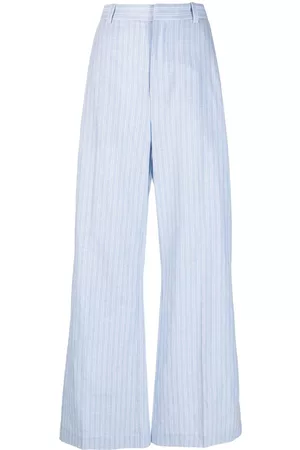 Ralph Lauren Mujer De cintura alta - Striped linen blend trousers