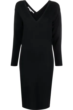 Stella McCartney Vestido midi tejido con cuello en V