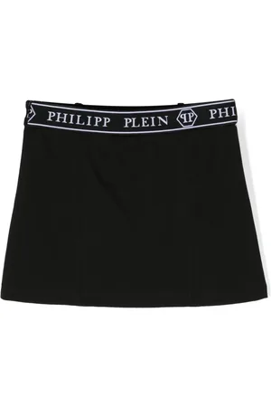 Philipp Plein Falda corta con logo en la cintura