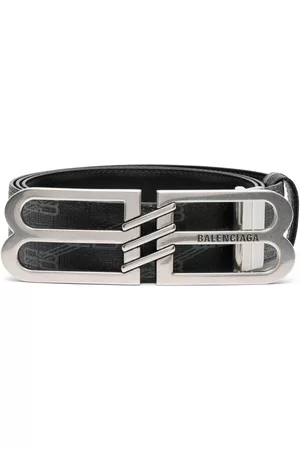Balenciaga Hombre Cinturones - Logo-plaque leather belt