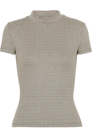 Balmain Top tejido con monograma en jacquard