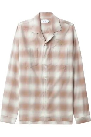 Rhude Camisa con logo bordado y cuadros estampados