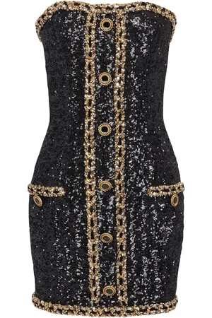 Balmain Vestido corto bordado con lentejuelas