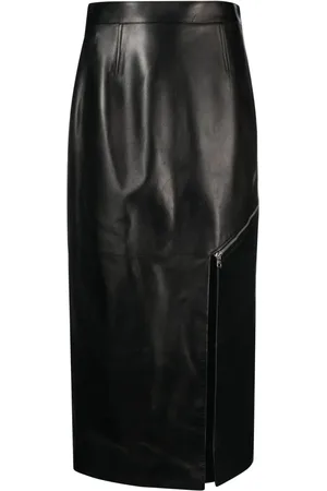 Alexander McQueen Falda midi con abertura lateral