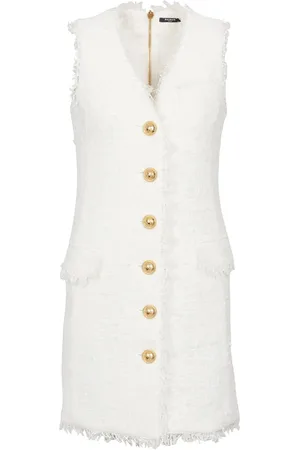 Balmain Vestido corto con cuello en V
