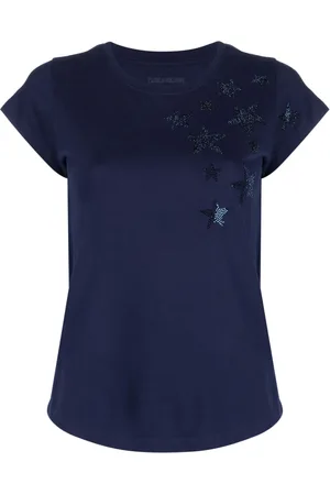 Zadig & Voltaire Playera manga corta con estrellas estampadas