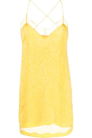 Zadig & Voltaire Vestido midi de seda con ribete de encaje