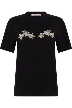 Christopher Kane Playera manga corta con aplique floral