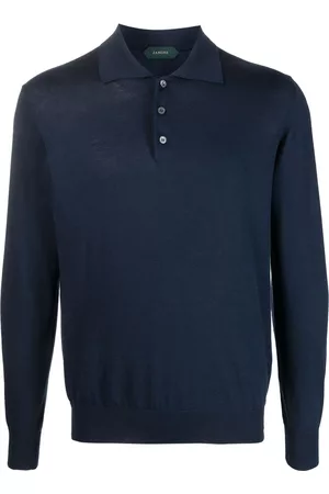 ZANONE Hombre Playeras polo - Long-sleeve cotton-blend polo shirt
