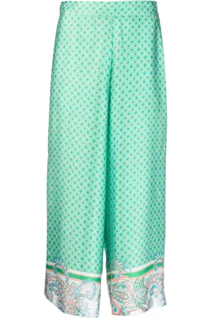 Liu Jo Mujer Capri o pesqueros - Satin-finish printed cropped trousers