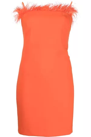 Patrizia Pepe Mujer Vestidos de Fiesta y Coctel - Feather-trim strapless mini dress