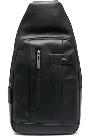 Piquadro Mochila con placa del logo y cierre