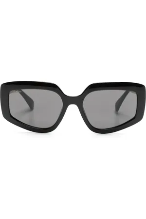 Max Mara Lentes de sol con armazón cuadrada y logo grabado