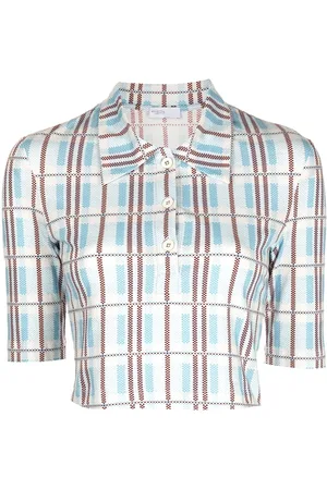 ROSETTA GETTY Camisa corta con estampado de cuadros