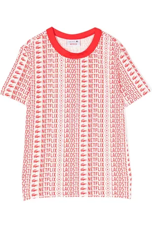 Lacoste Playeras originales - X Netflix logo-print cotton T-shirt