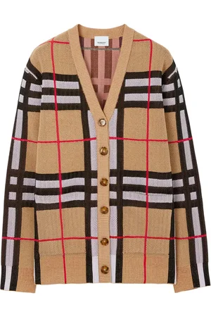 Burberry Cárdigan con cuello en V y motivo Vintage Check