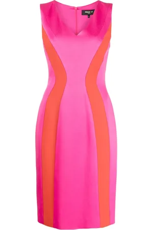 Paule Ka Vestido con diseño de dos tonos y cuello en V