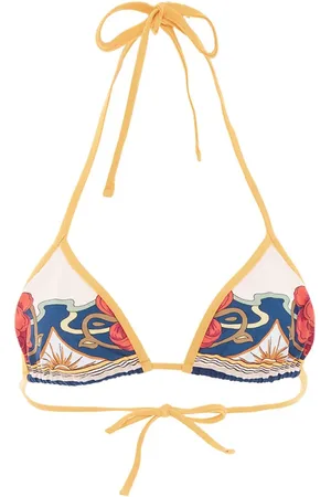 La DoubleJ Top de bikini con estampado tropical