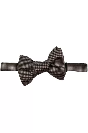 Tom Ford Hombre Pajaritas - Corbata de moño de seda con motivo de cuadros