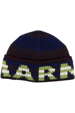 Marni Hombre Gorros - Intarsia-knit logo beanie