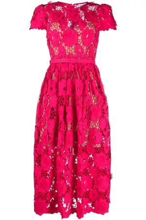 Self-Portrait Vestido midi de encaje floral