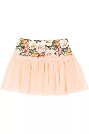 SELINIACTION KIDS Niña y chica adolescente Faldas - Floral-print tulle skirt