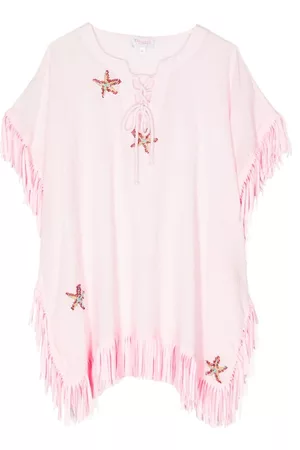SELINIACTION KIDS Niña y chica adolescente Tops - Star-fish embellished fringed tunic