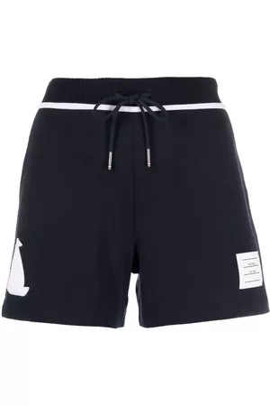Thom Browne Mujer Shorts - Shorts con parche del logo