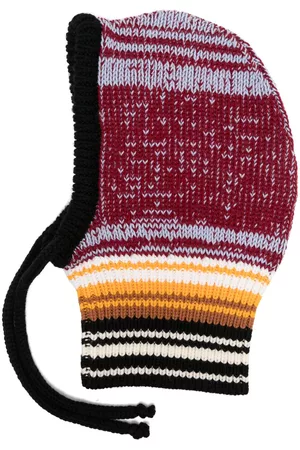Marni Hombre Sombreros - Striped ribbed-knit balaclava