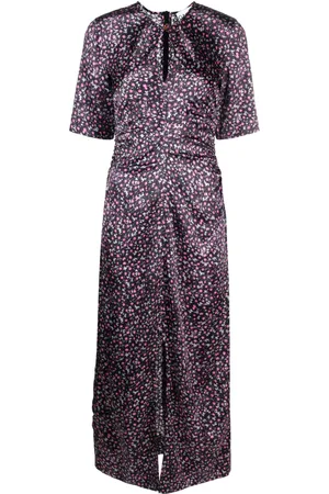 Ganni Vestido de seda con estampado floral