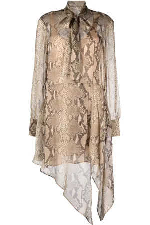 Stella McCartney Mujer Vestidos de Fiesta y Coctel - Python-print silk-chiffon midi dress