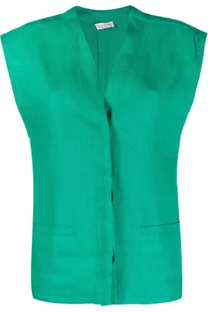 VERSACE Top con cuello en V 1970