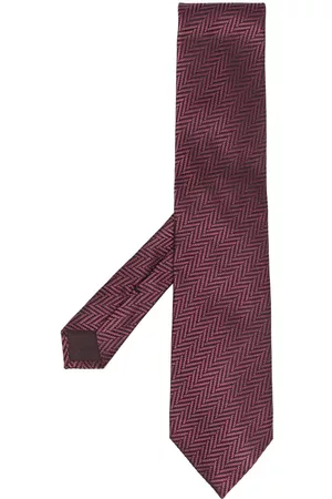 Tom Ford Hombre Pajaritas - Herringbone-pattern silk tie