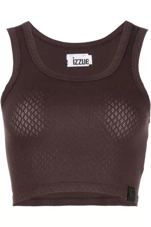 Izzue Top de tejido calado con parche del logo