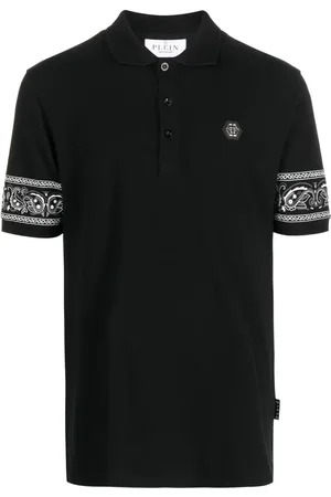 Philipp Plein Playera tipo polo manga corta con estampado de bandana