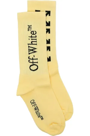 OFF-WHITE Calcetines tejidos de canalé con logo estampado