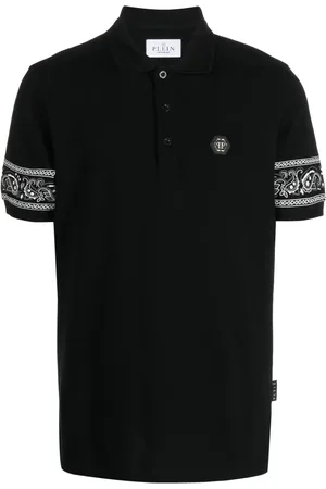 Philipp Plein Playera tipo polo manga corta con estampado de bandana