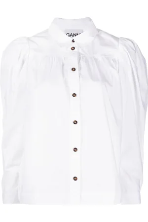 Ganni Camisa con hombros farol