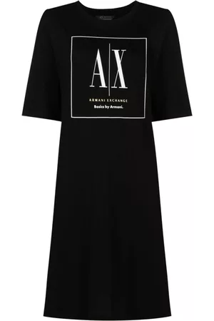 Armani Exchange Mujer Vestidos Estampados y Floreados - Logo-print cotton dress