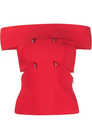 Alexander McQueen Top con hombros descubiertos y aberturas