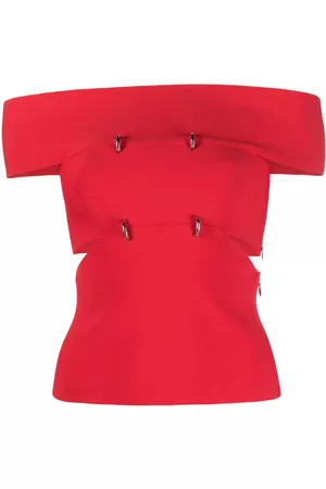 Alexander McQueen Top con hombros descubiertos y aberturas