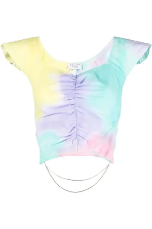 Collina Strada Top fruncido con estampado tie-dye