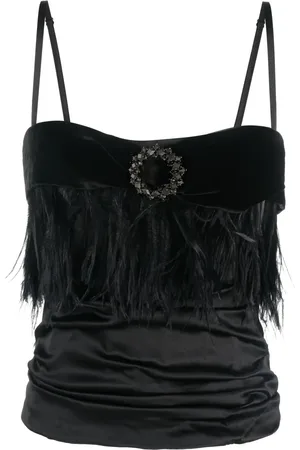Dolce & Gabbana Top con detalles de plumas 2000